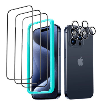 iPhone 15 Pro Max Tempered Glass Screen Protector SetC02 ZT01