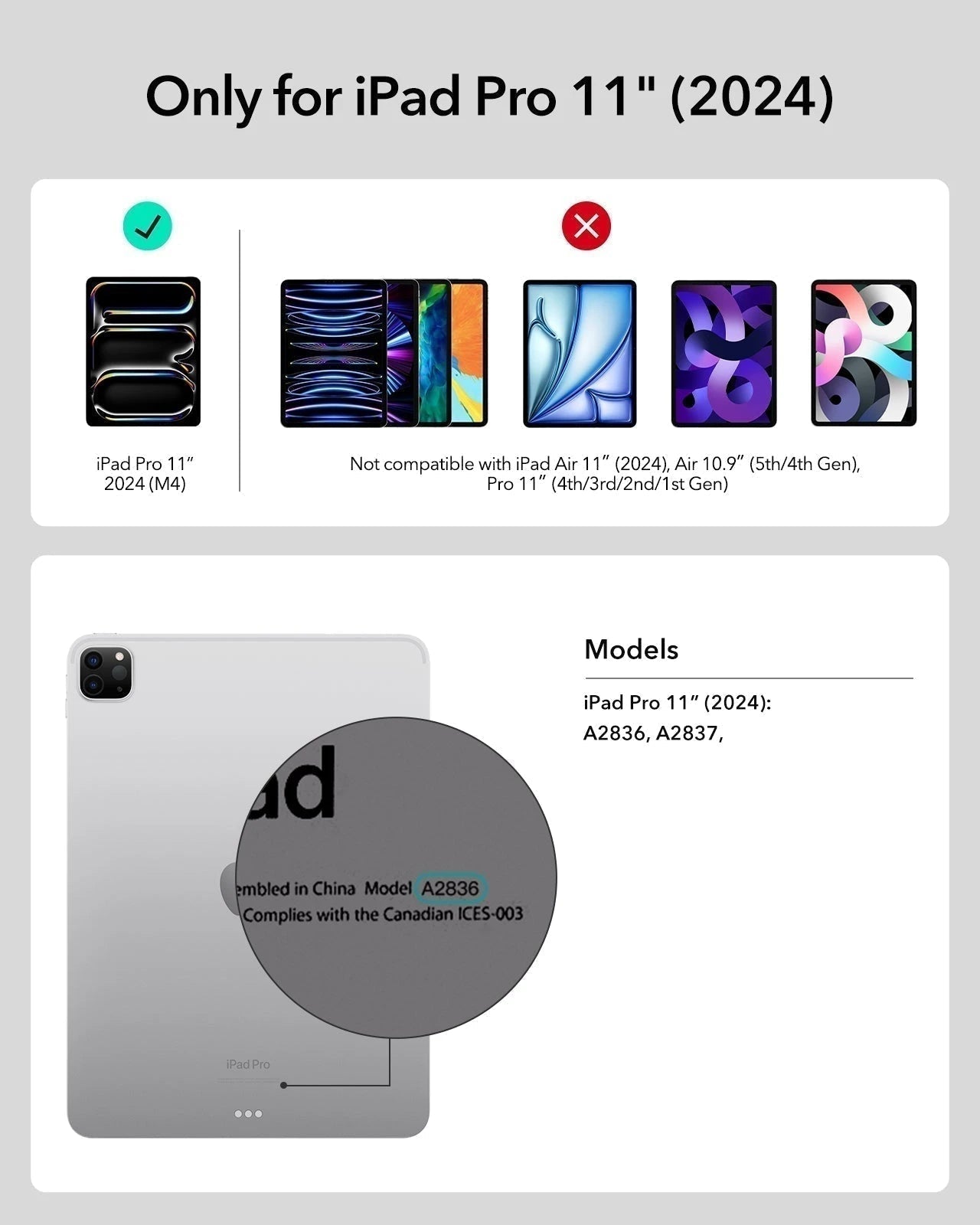 iPad Pro 11" (2024) Ascend Tastatur Hülle - DE Layout-Weiß ESR ESR
