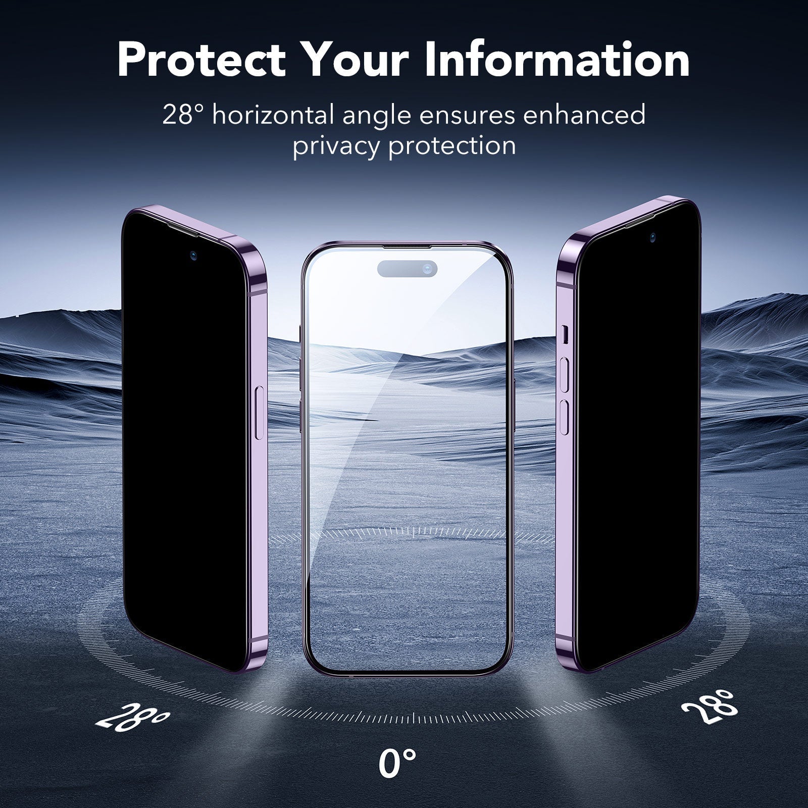 iPhone 14 Pro Tempered-Glass Privacy Screen Protector - 3 Pack ESR ESR