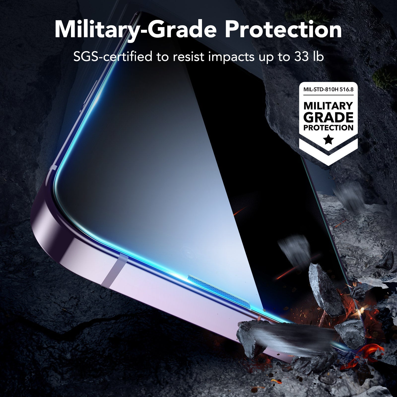 iPhone 14 Pro Tempered-Glass Privacy Screen Protector - 3 Pack ESR ESR