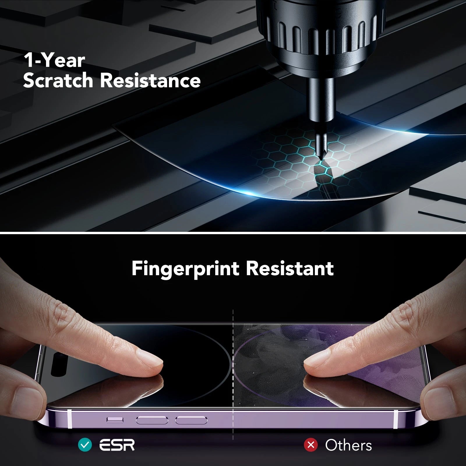 iPhone 14 Pro Tempered-Glass Privacy Screen Protector - 3 Pack ESR ESR