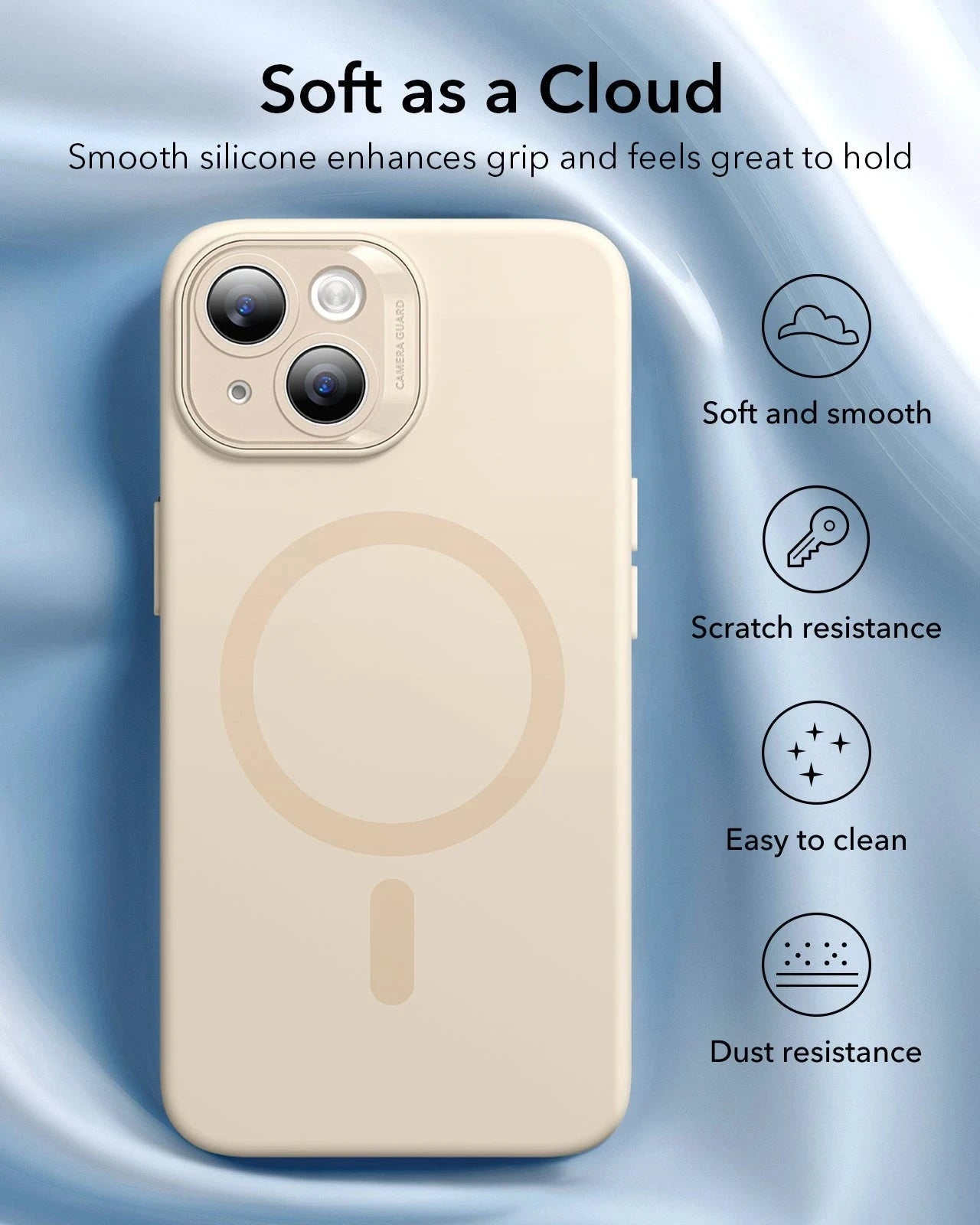 iPhone 16 Cloud Soft Case (HaloLock) - Light Tan（复制） ESR ESR