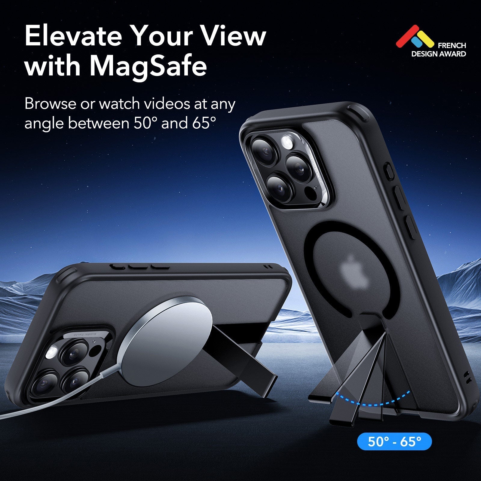 iPhone 15 Pro Boost Flickstand Case (HaloLock) - Frosted Black ESR