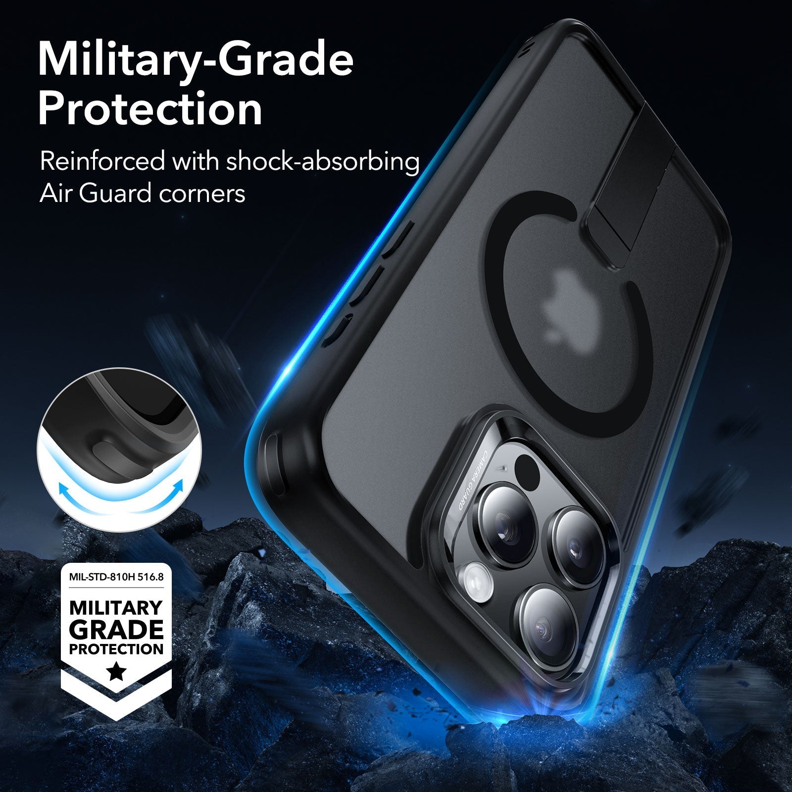 iPhone 15 Pro Boost Flickstand Case (HaloLock) - Frosted Black ESR