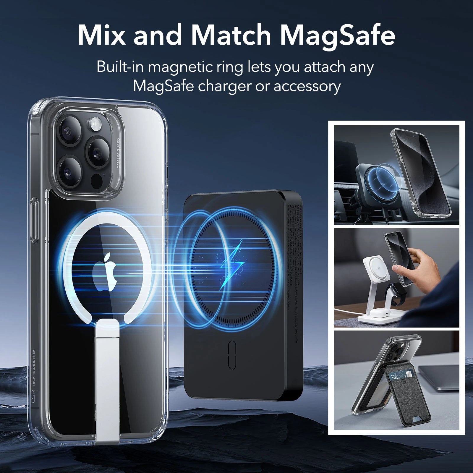 iPhone 15 Pro Max Boost Flickstand Case (HaloLock) - Clear ESR ESR