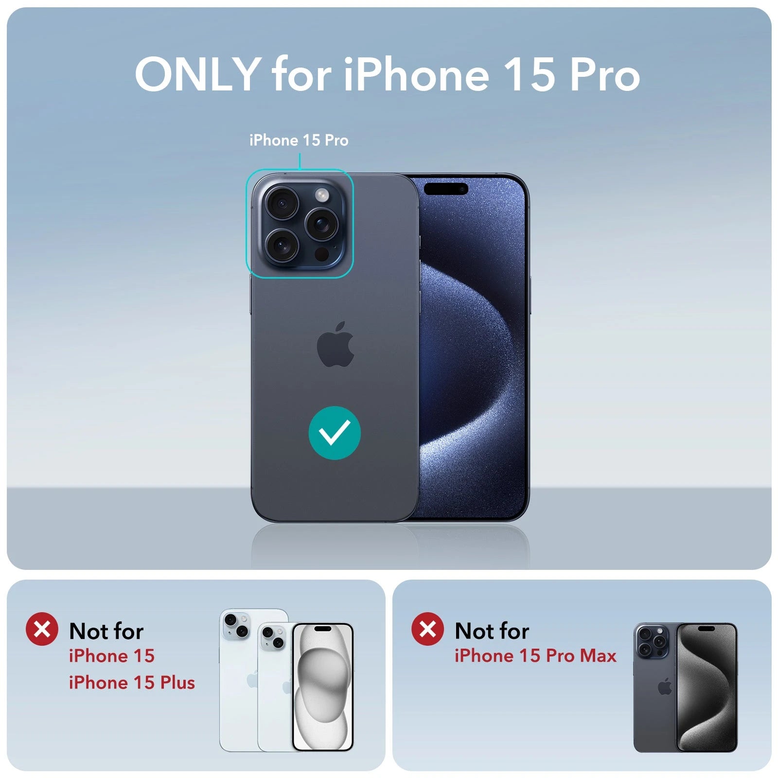 iPhone 15 Pro Cloud Soft Case (HaloLock) - Light Blue ESR ESR