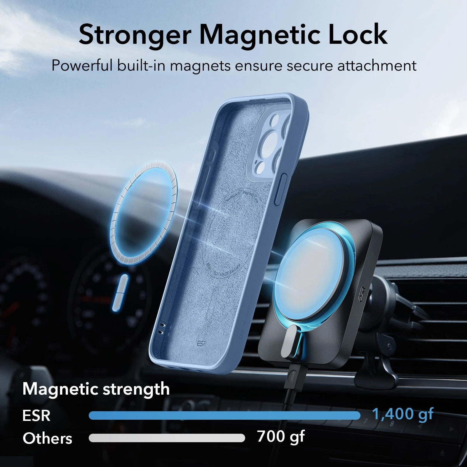 iPhone 15 Pro Cloud Soft Case (HaloLock) - Light Blue ESR ESR