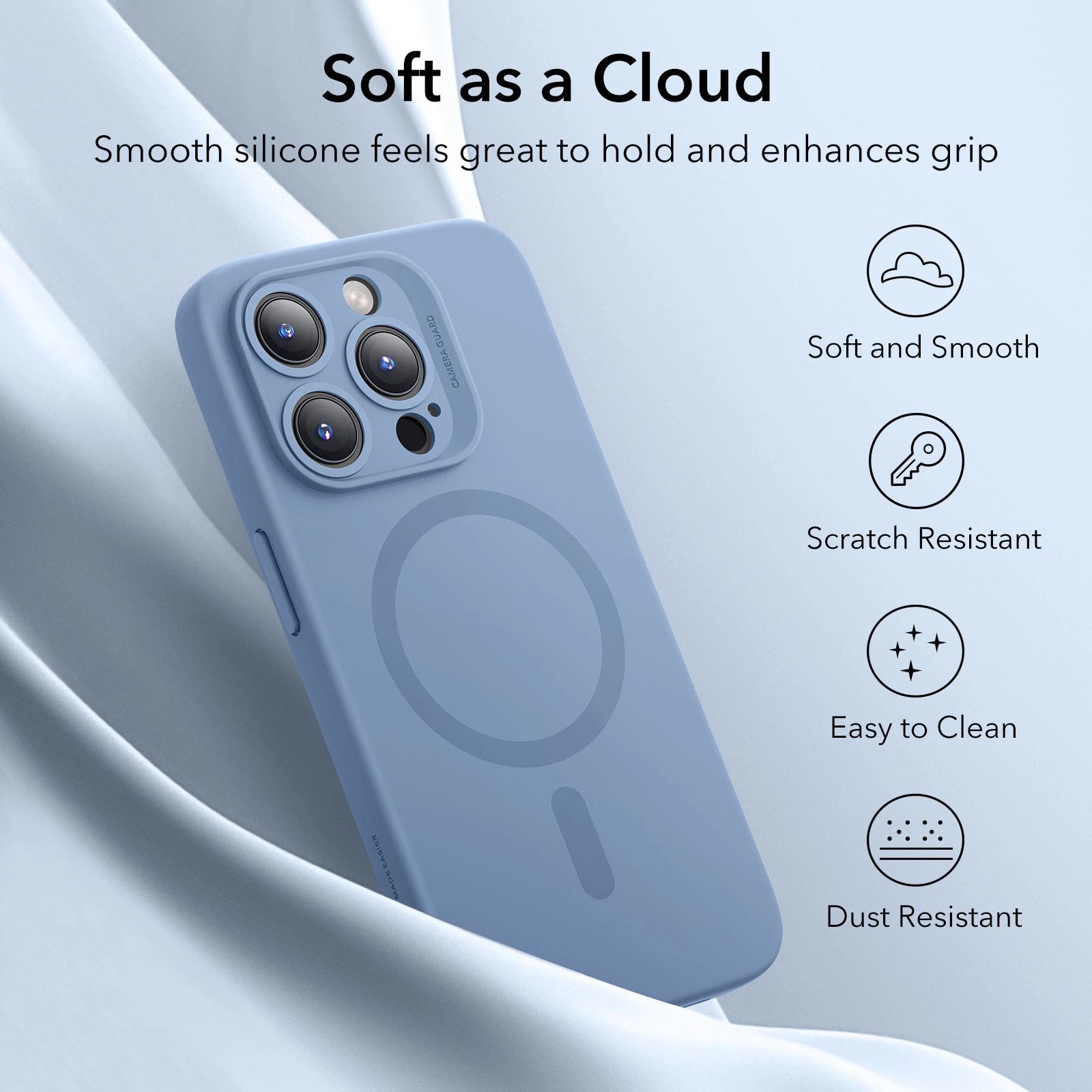 iPhone 15 Pro Cloud Soft Case (HaloLock) - Light Blue ESR ESR