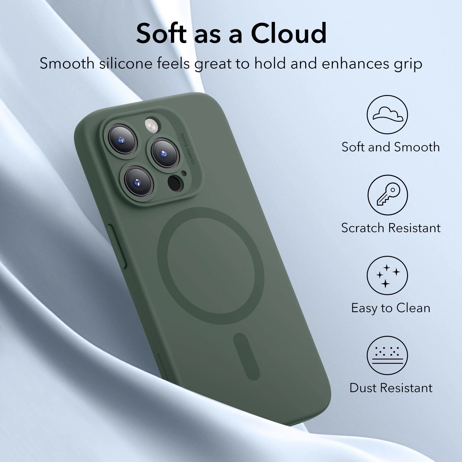 iPhone 15 Pro Cloud Soft Case (HaloLock) - Green ESR ESR