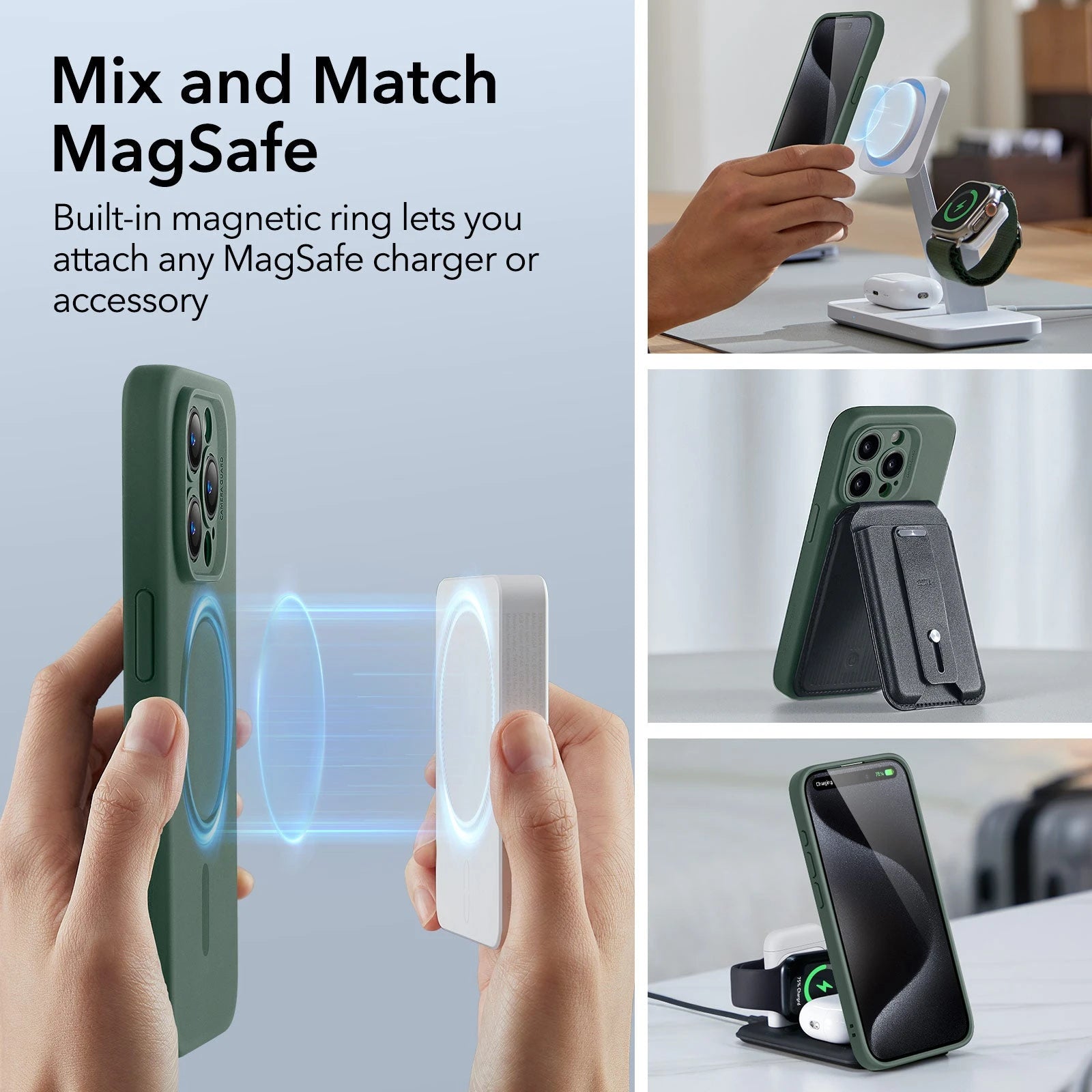 iPhone 15 Pro Cloud Soft Case (HaloLock) - Green ESR ESR